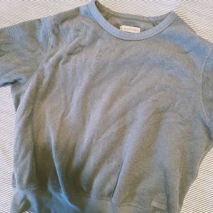 Outer known terry cloth green sweatshirt